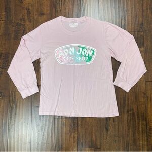 Ron Jon Surf Shop Pink Graphic Tee Long Sleeve T-Shirt Women’s Size XL.